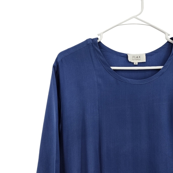 Flax by Angelheart Women's 100% Silk Retro  Loose Fit Midi Dress - M - Picture 2 of 5